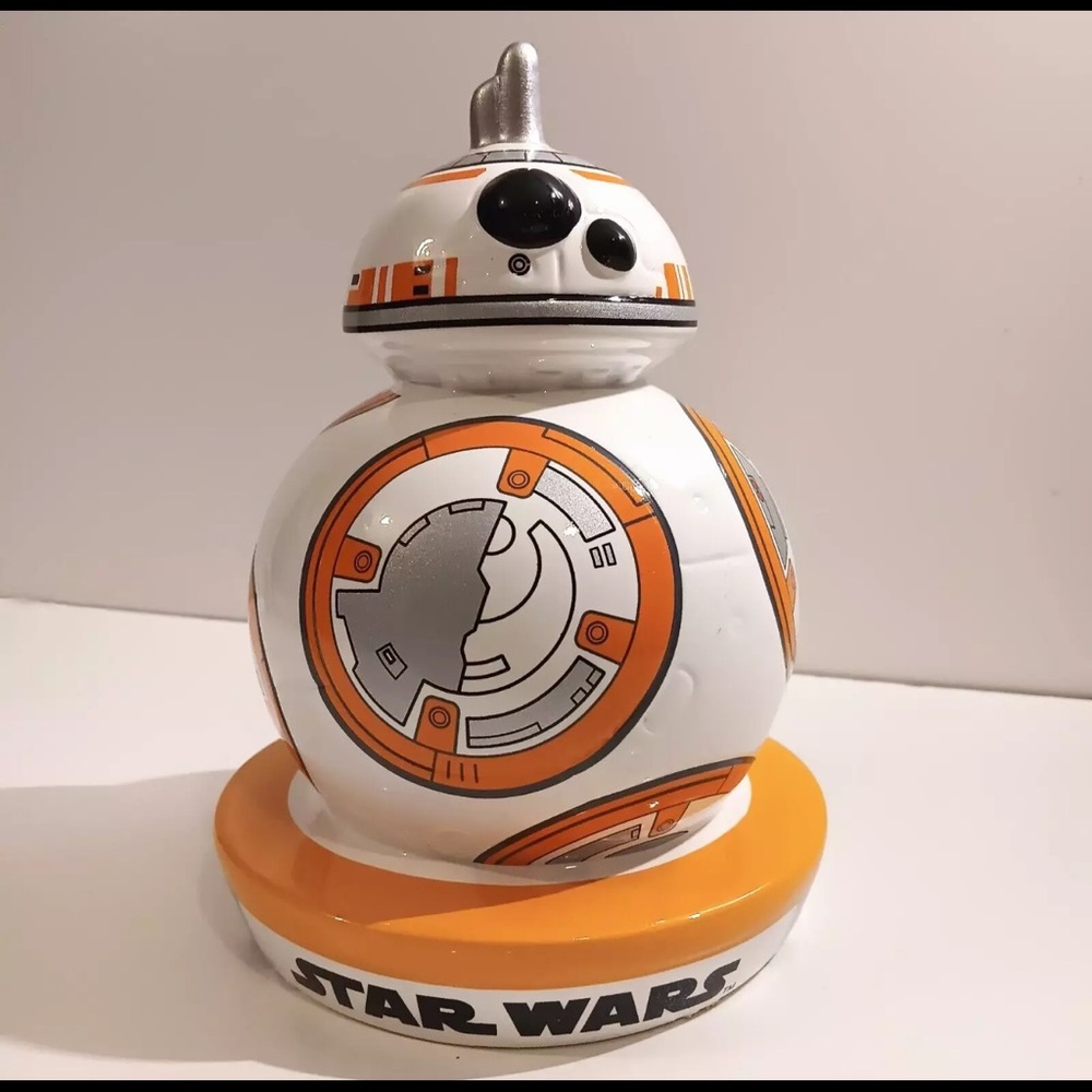 STAR WARS BB-8 CERAMIC PIGGY BANK EUC ORANGE AND WHITE